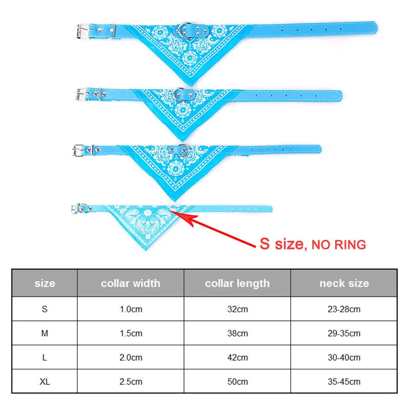 Bandana en Cuir PU Motif Cachemire pour Chien et Chat