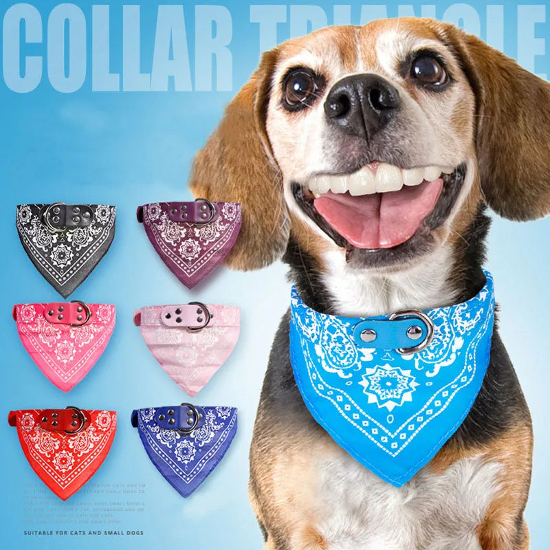 Bandana en Cuir PU Motif Cachemire pour Chien et Chat