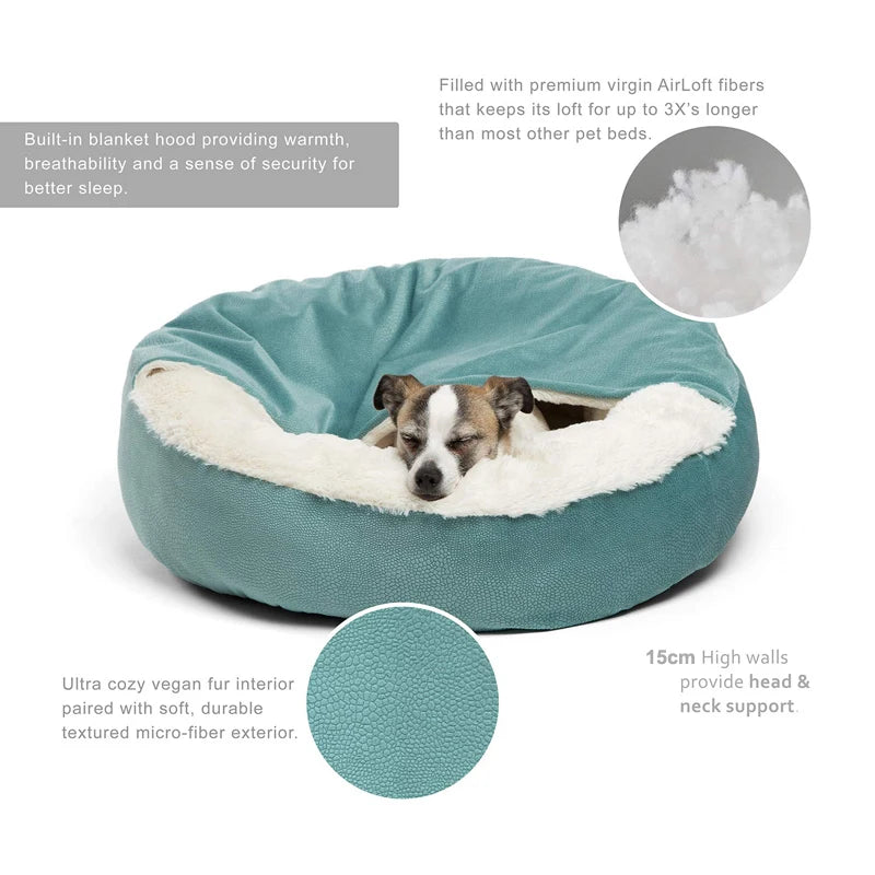 Lit Orthopédique pour Chien avec Capuche - Chaud et Imperméable