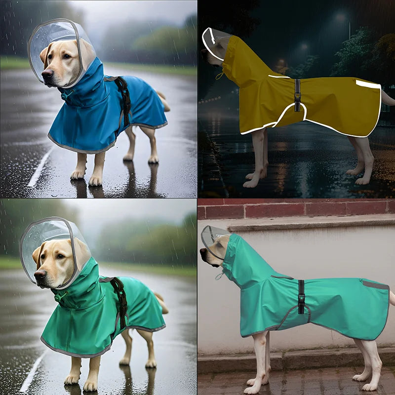 Manteau de Pluie à Capuche pour Grand Chien - Coupe-Vent Réfléchissant