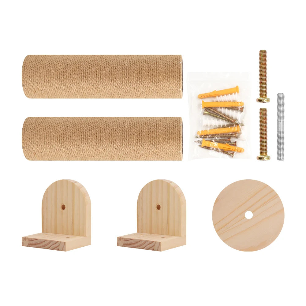 Griffoir Mural en Bois pour Chat - Arbre à Chat Multi-Fonctions