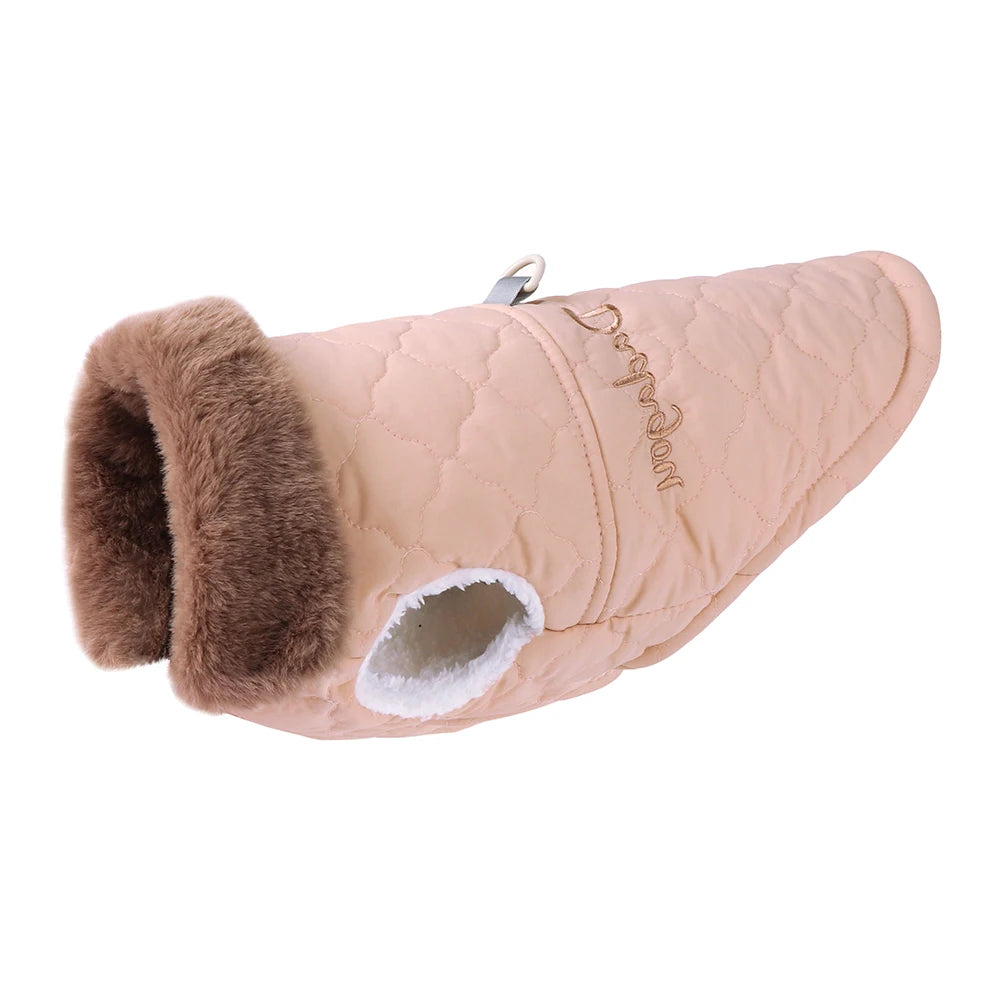 Manteau d'Hiver Chaud à Col Fourrure pour Chien