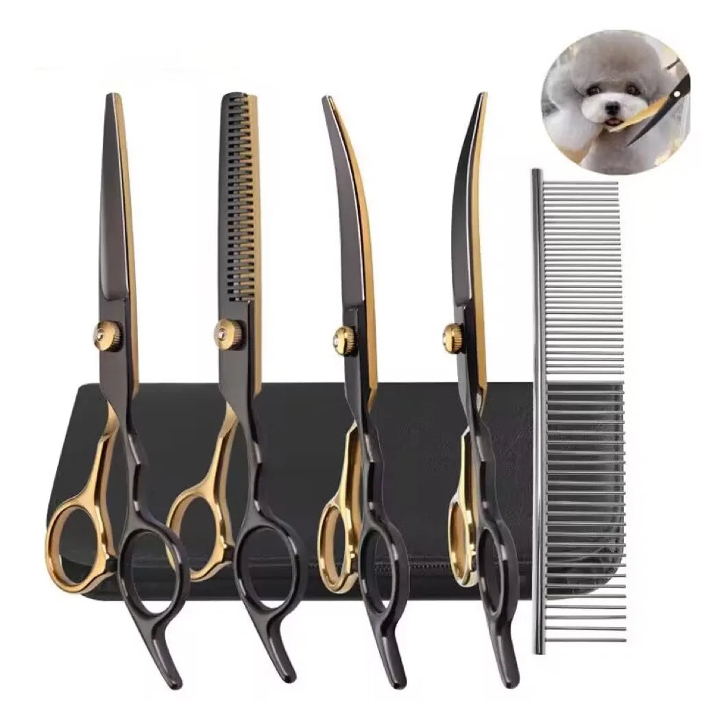 Kit de Ciseaux de Toilettage Professionnel 6,5 Pouces pour Animaux