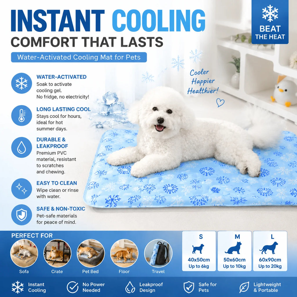 Tapis Rafraîchissant Activé à l'Eau pour Chien et Chat