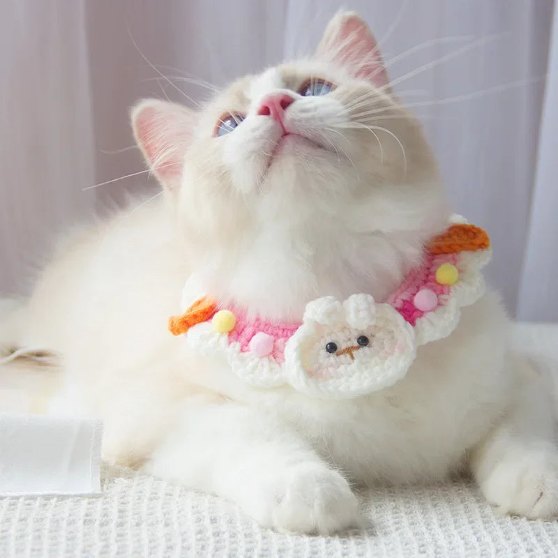 Collier Bavoir Décoratif Fleurs pour Chien et Chat