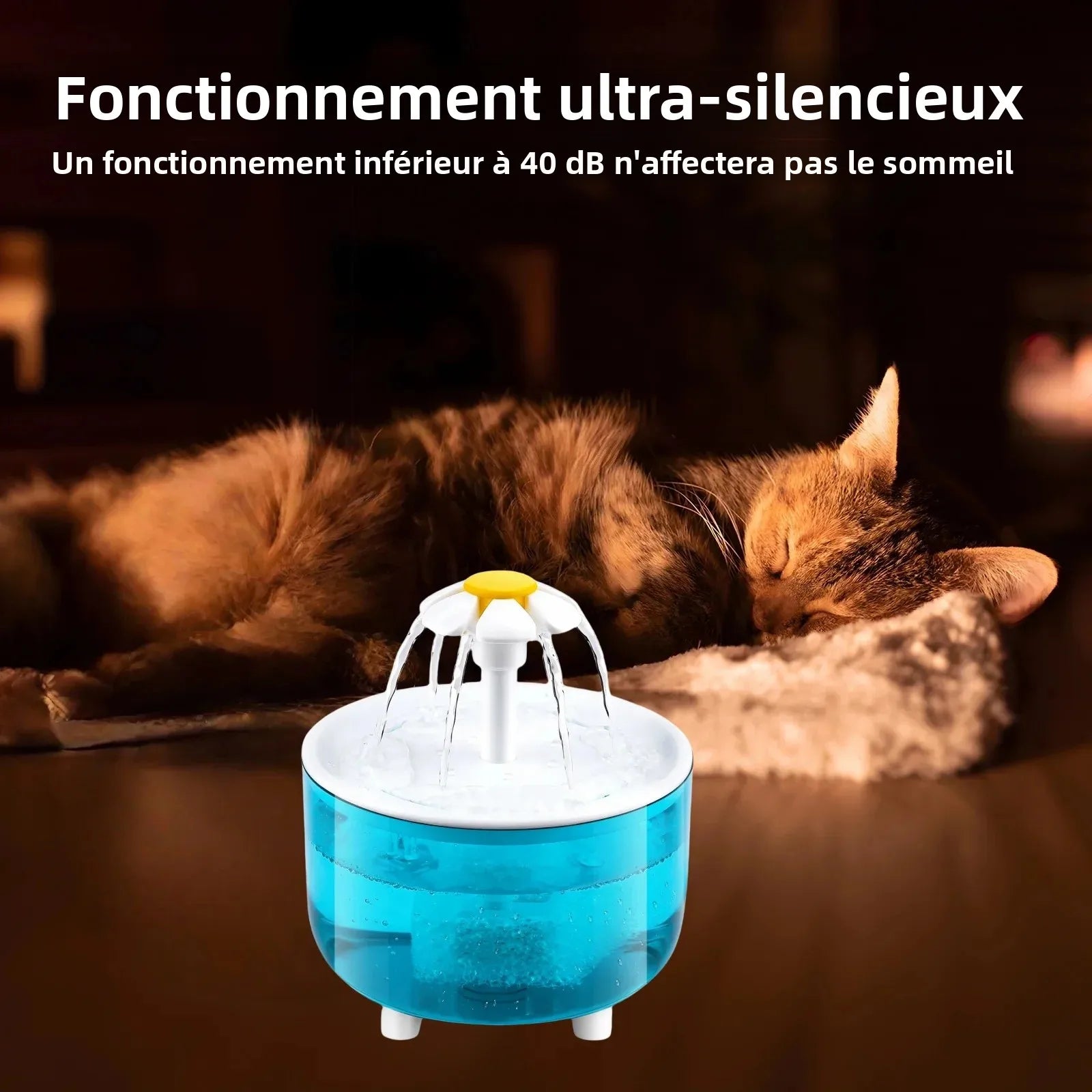 Fontaine à Eau pour Chat - 4 Filtres, 1,2L