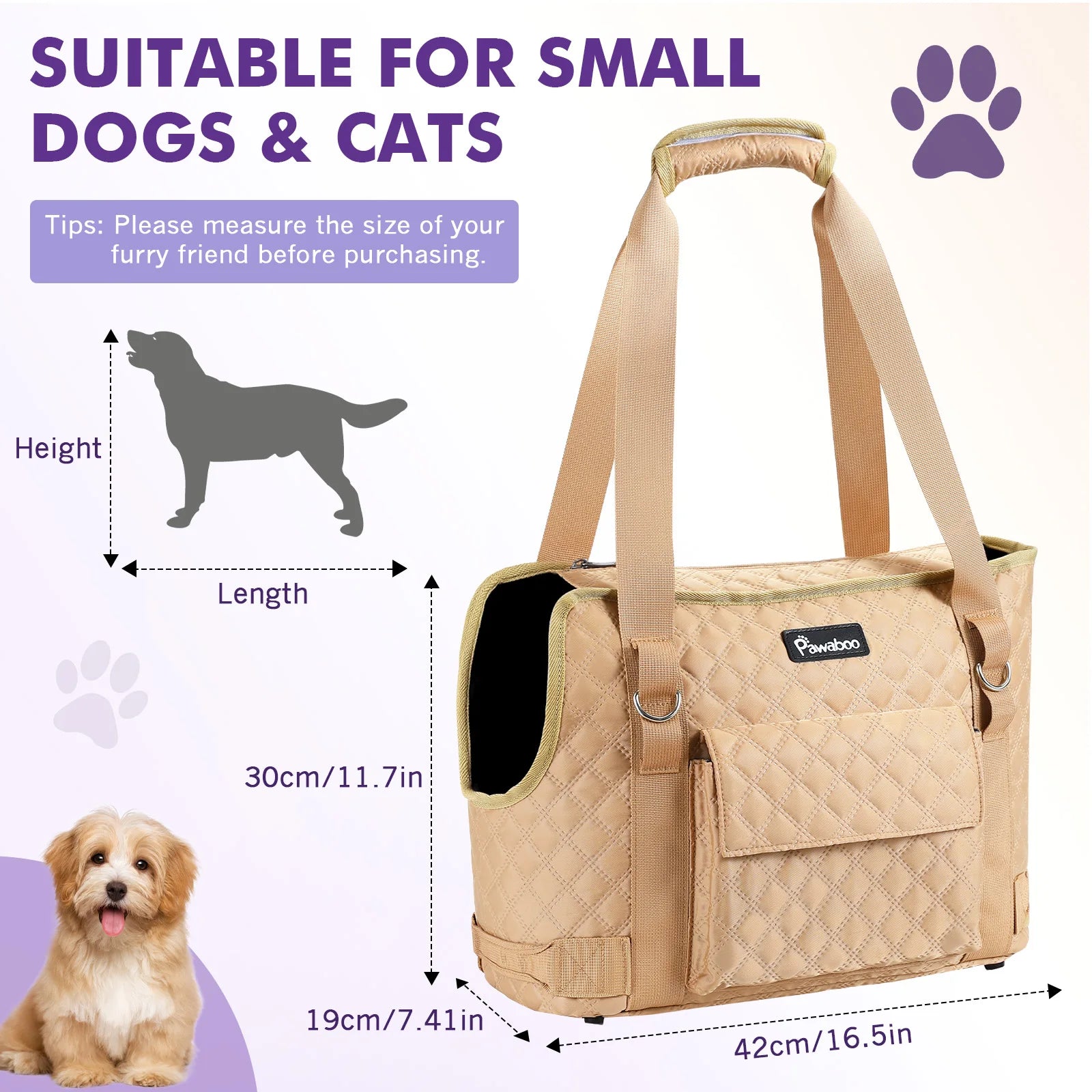 Sac Pochette de Transport Léger pour Petit Chien