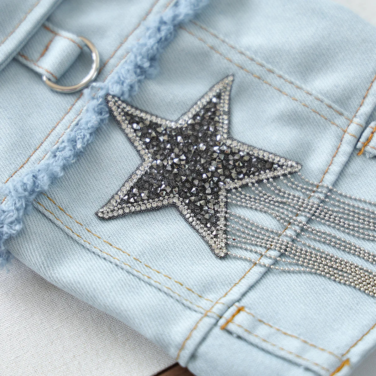 Veste en Jean Harnais Intégré pour Chien