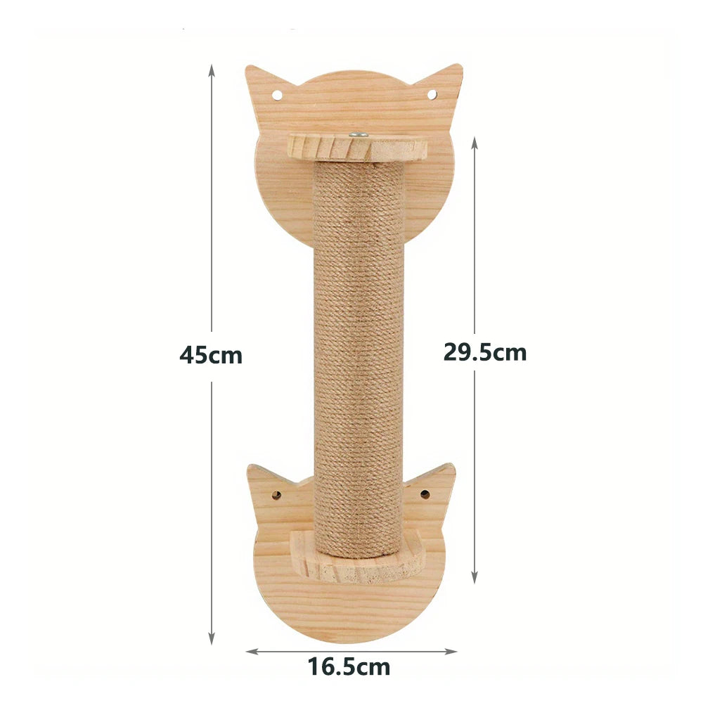 Griffoir Mural en Bois pour Chat - Arbre à Chat Multi-Fonctions