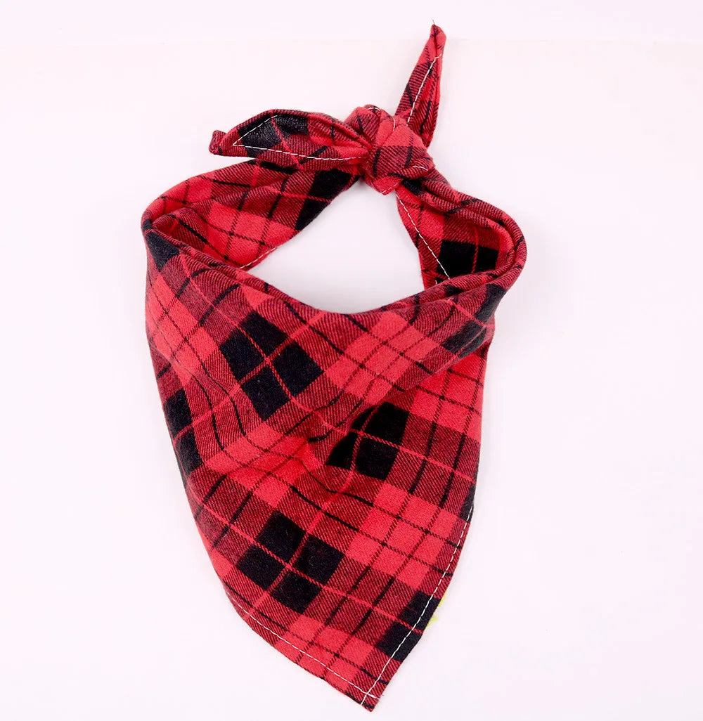 Bandana à Carreaux avec Nœud pour Chien