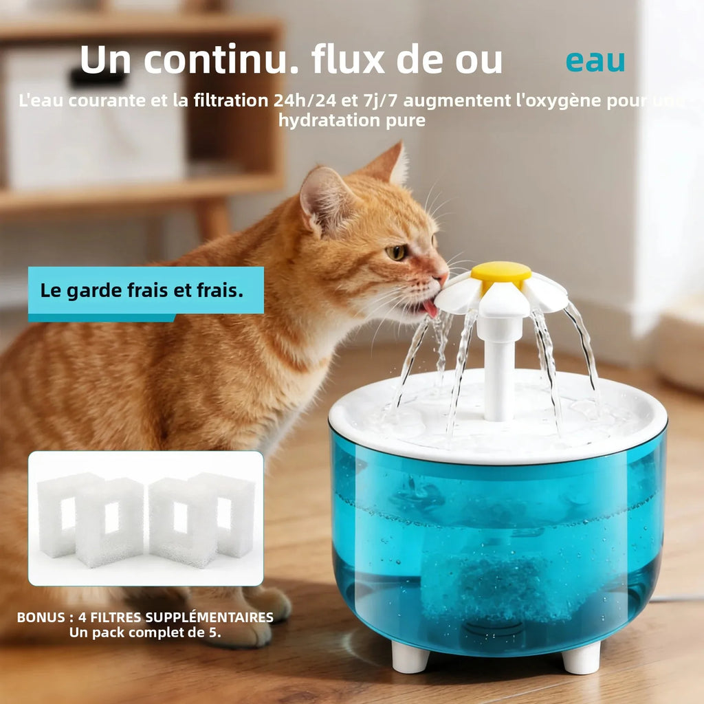 Fontaine à Eau pour Chat - 4 Filtres, 1,2L