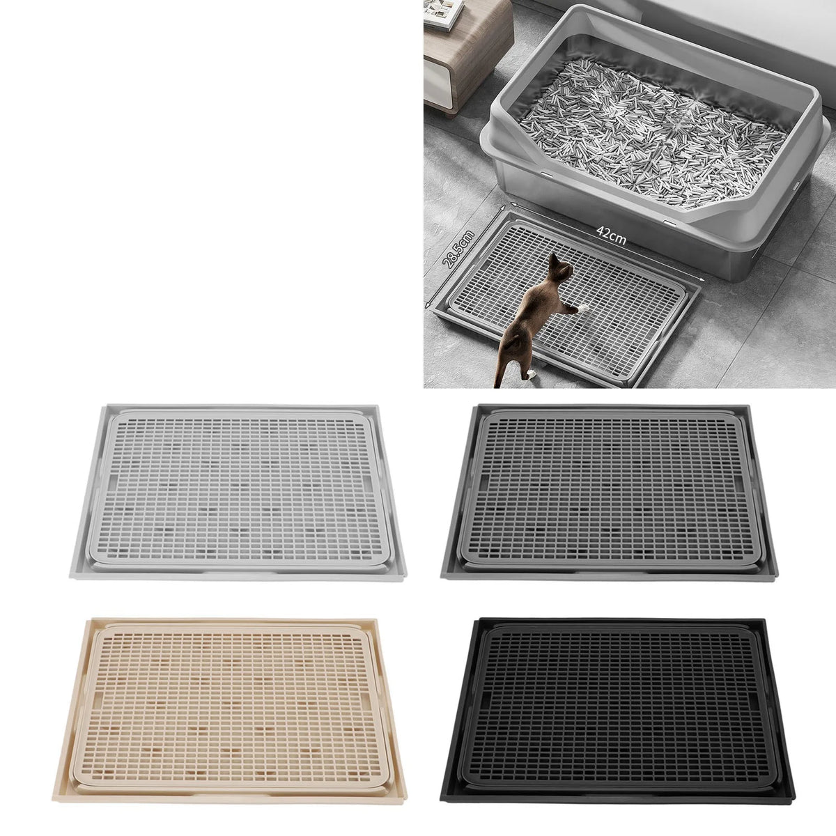 Tapis de Litière pour Chat - Double Épaisseur Lavable Antidérapant