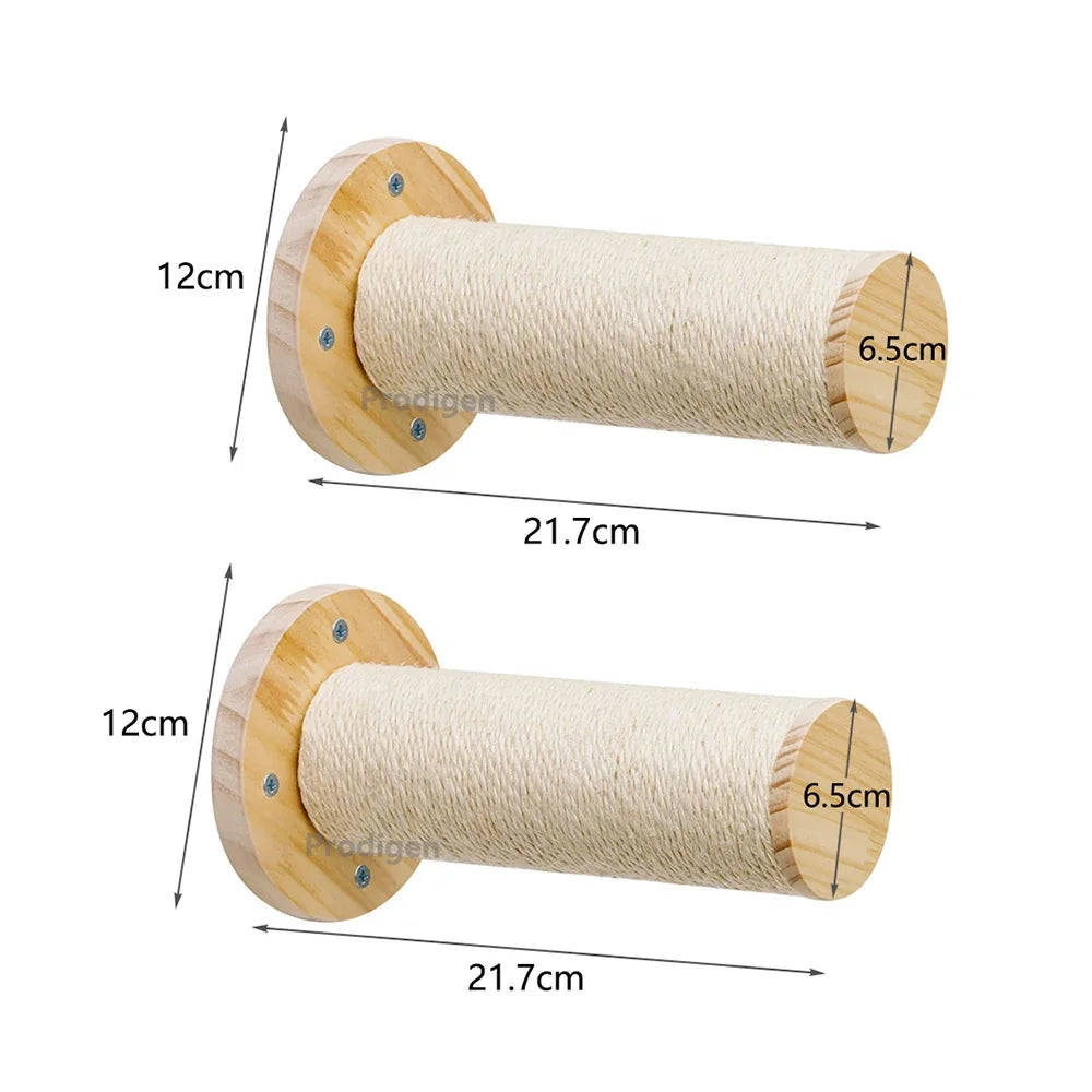 Griffoir Mural en Bois pour Chat - Arbre à Chat Multi-Fonctions
