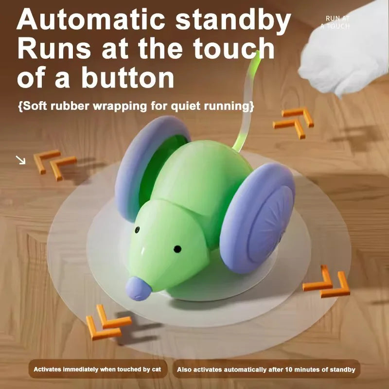 Souris Intelligente à Grandes Roues pour Chat - Anti-Blocage