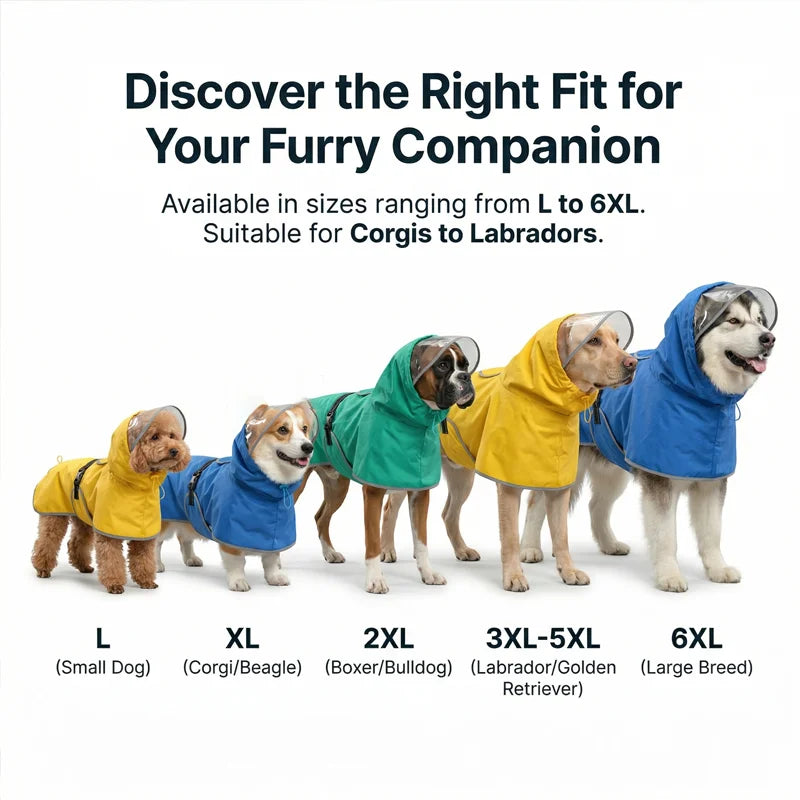 Manteau de Pluie à Capuche pour Grand Chien - Coupe-Vent Réfléchissant