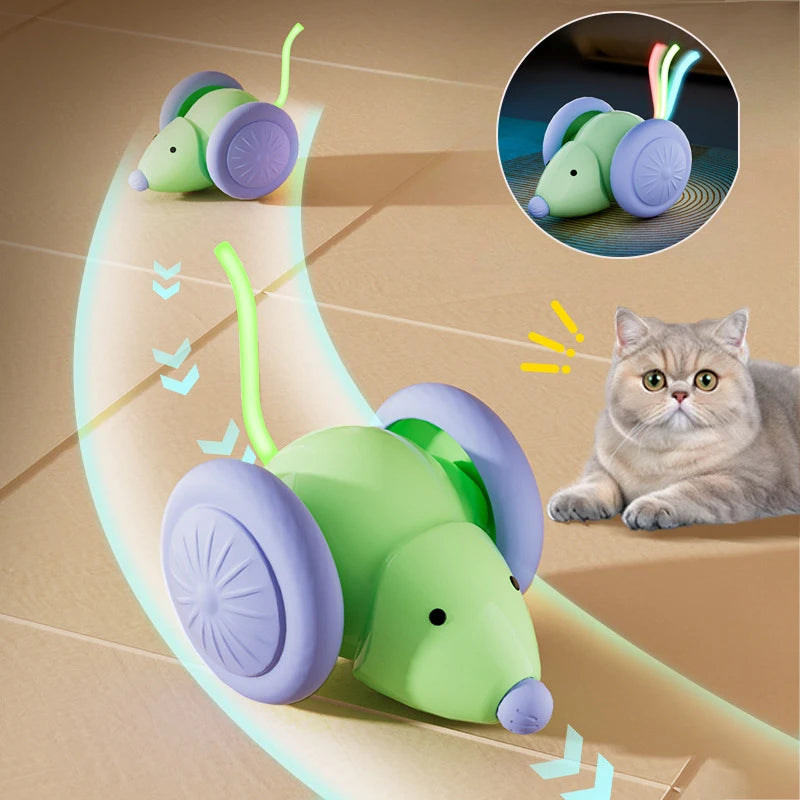 Souris Électrique Interactive pour Chat - Évitement d'Obstacles