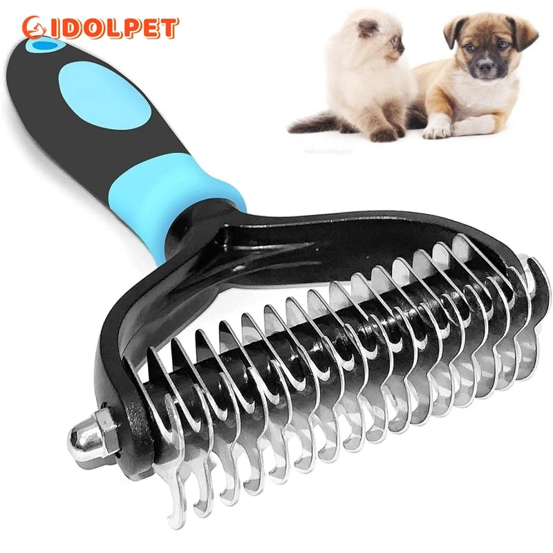 Brosse Anti-Poils Professionnelle Double Face pour Chien et Chat