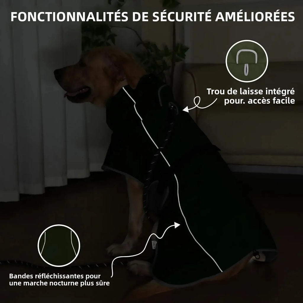 Manteau de Pluie Coupe-Vent pour Chien - Bandes Réfléchissantes