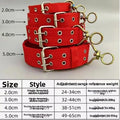 Wide Heavy Duty Dog Collar, Double-Row Stitching Padded Collar with Metal Buckle, Adjustable for Medium & Large Dogs Walking