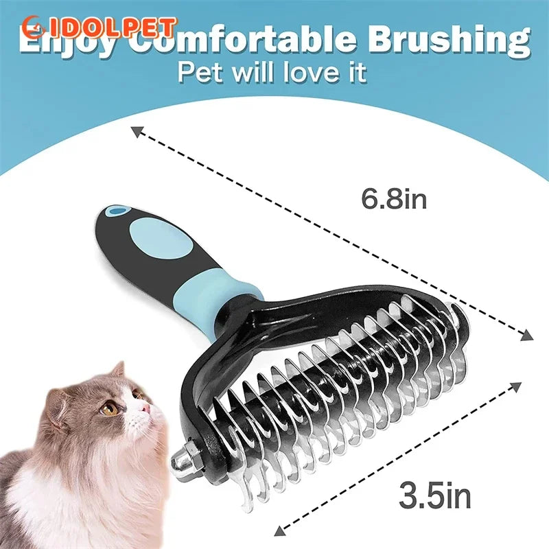 Brosse Anti-Poils Professionnelle Double Face pour Chien et Chat