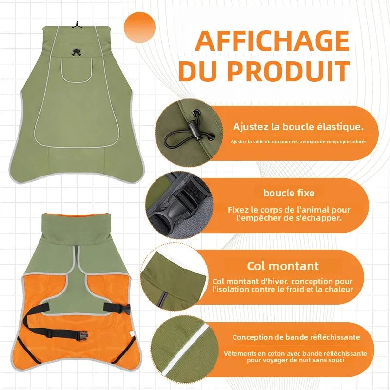 Manteau de Pluie Coupe-Vent pour Chien - Bandes Réfléchissantes