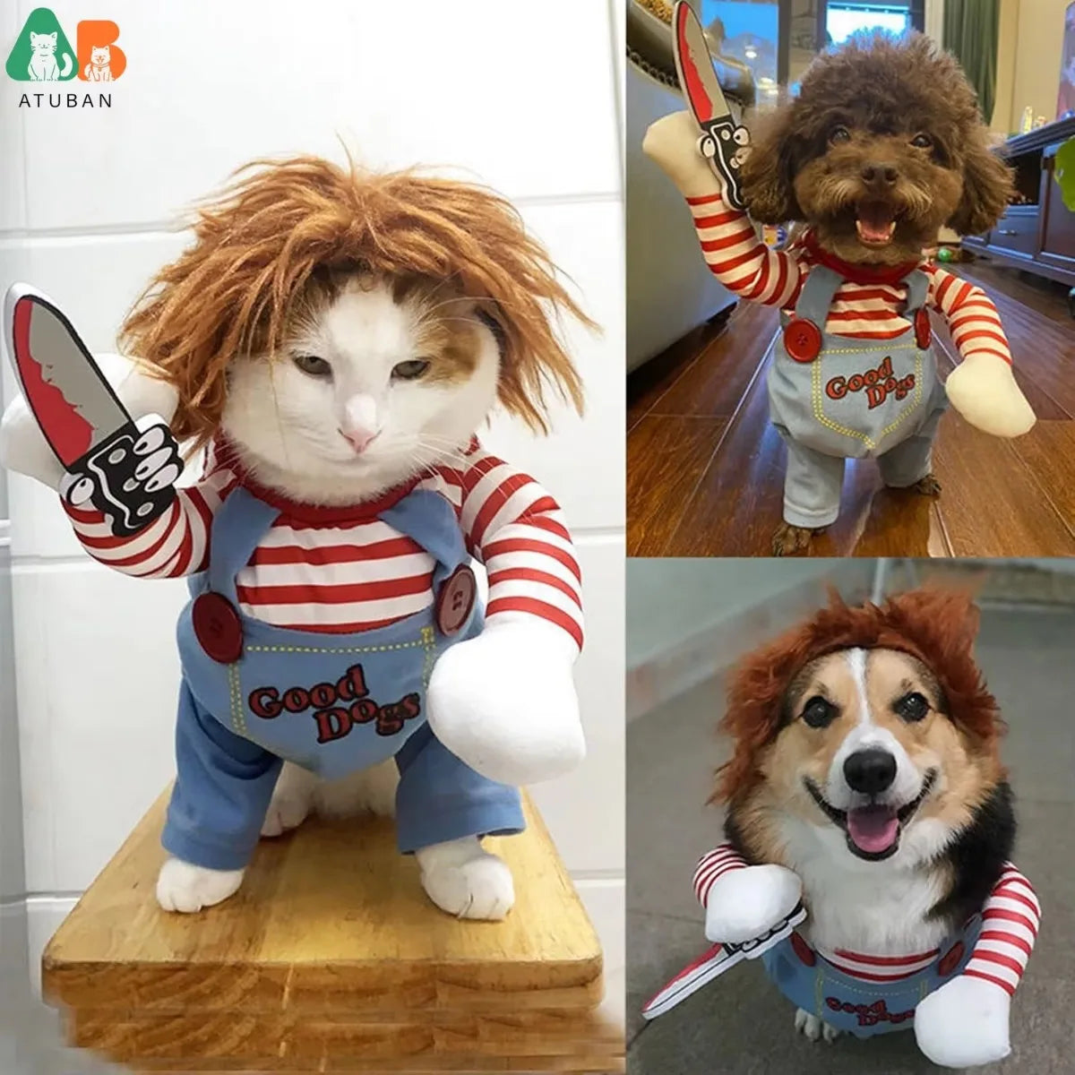 Déguisement Rigolo pour Chien - Costume de Fête Halloween/Noël