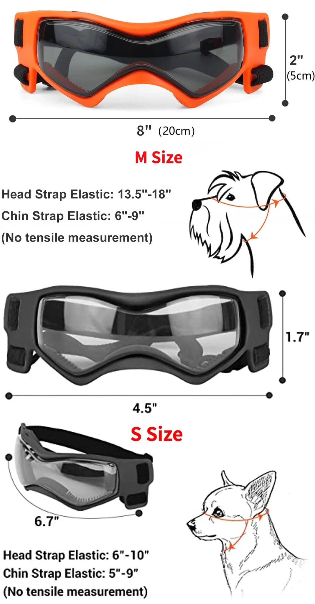 Lunettes de Protection UV pour Chien et Chat - Anti-UV Réglables