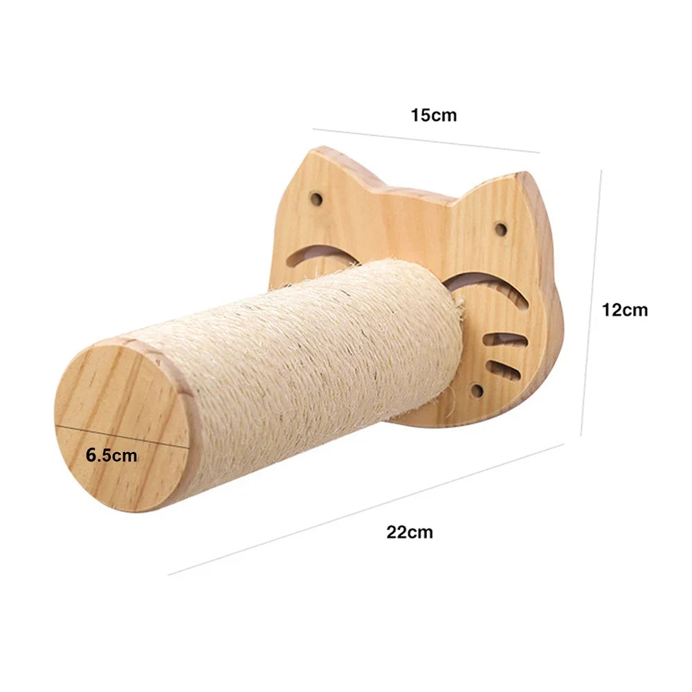 Griffoir Mural en Bois pour Chat - Arbre à Chat Multi-Fonctions