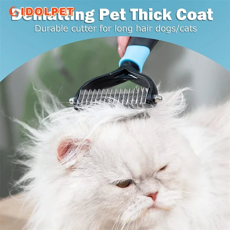 Brosse Anti-Poils Professionnelle Double Face pour Chien et Chat