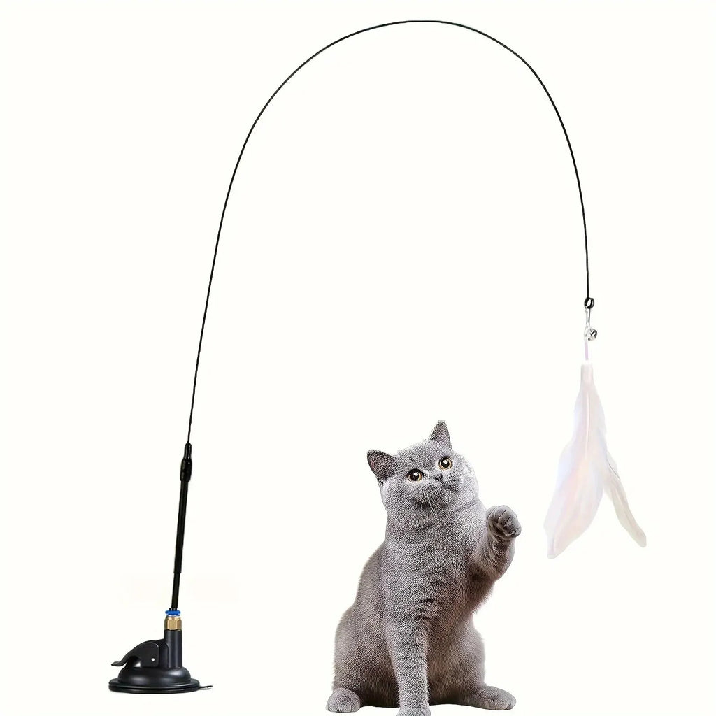 Canne à Pêche Interactive avec Grelot et Plumes pour Chat