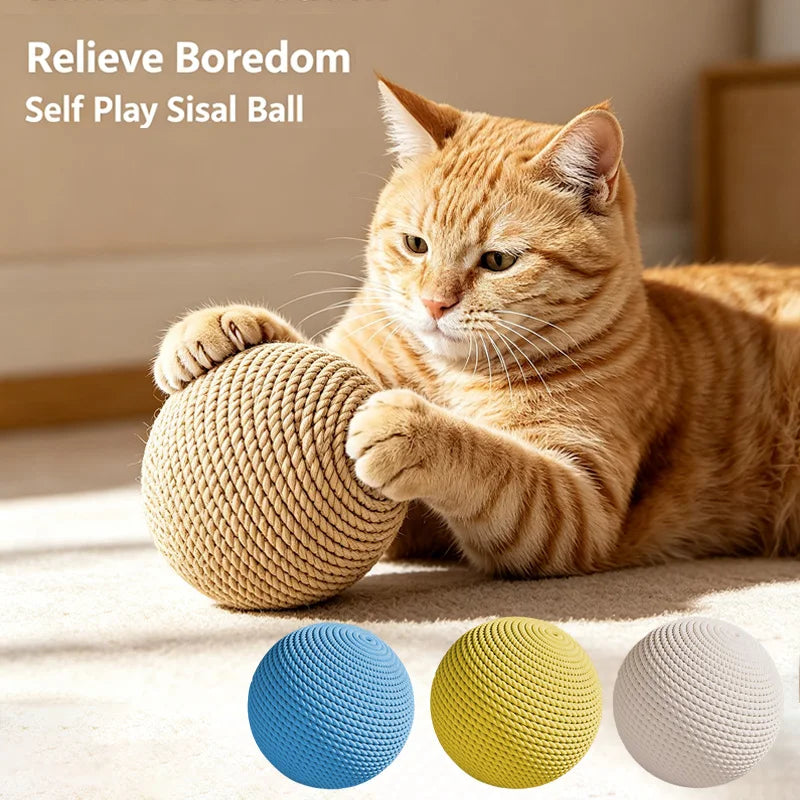 Grande Balle Griffoir Sonore en Sisal pour Chat