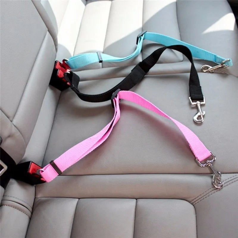 Harnais et Laisse Réglables avec Ceinture de Sécurité Voiture pour Chien et Chat