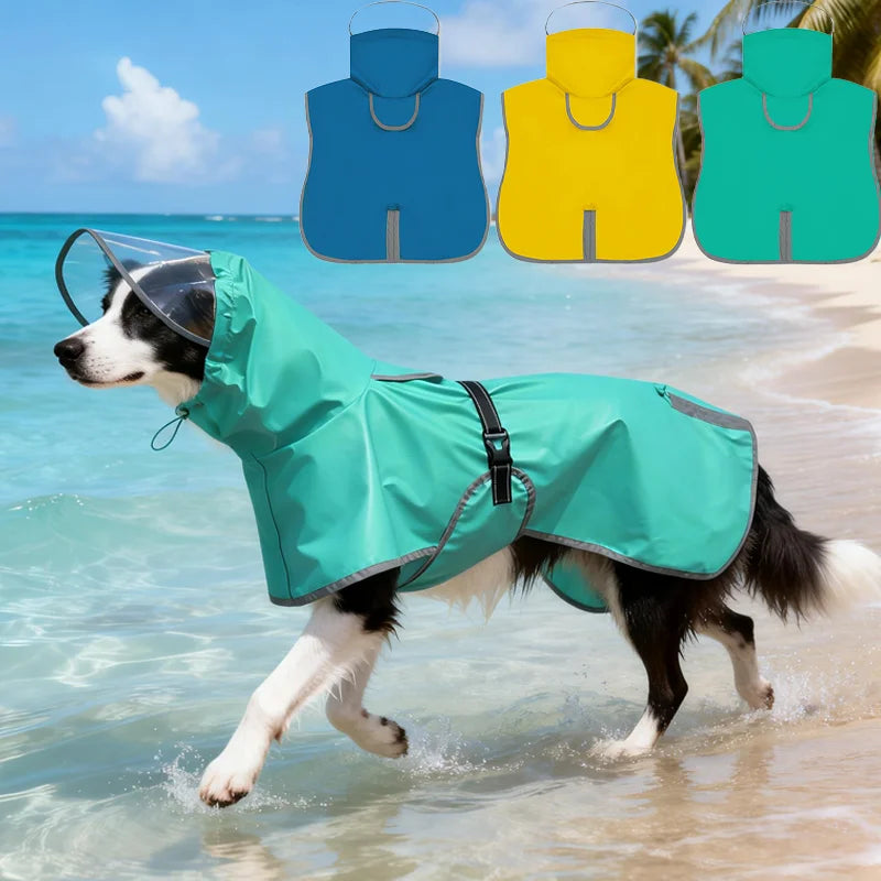 Manteau de Pluie à Capuche pour Grand Chien - Coupe-Vent Réfléchissant