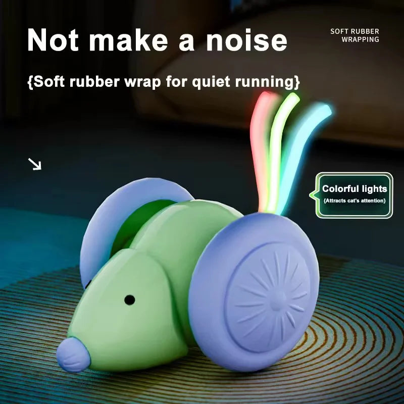 Souris Intelligente à Grandes Roues pour Chat - Anti-Blocage