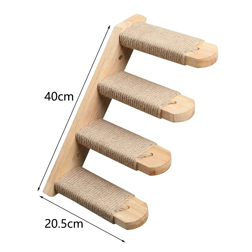 Griffoir Mural en Bois pour Chat - Arbre à Chat Multi-Fonctions