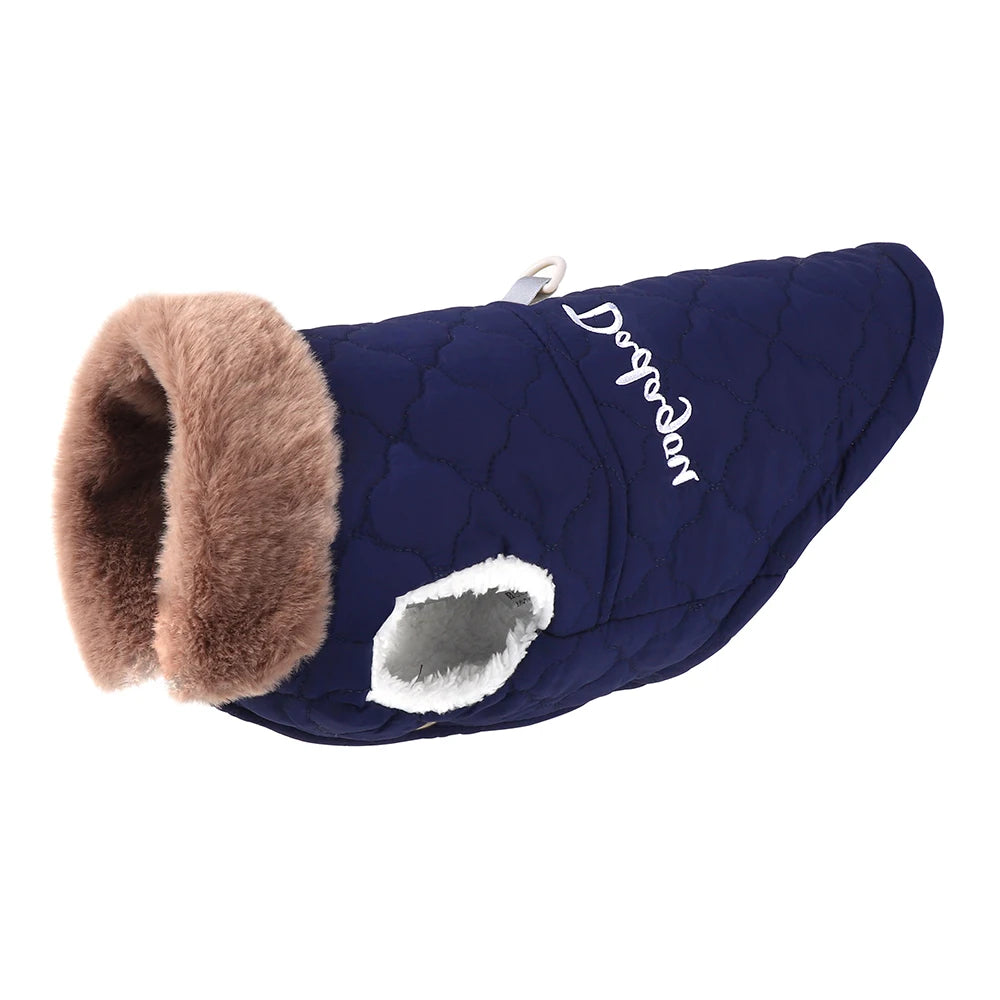 Manteau d'Hiver Chaud à Col Fourrure pour Chien