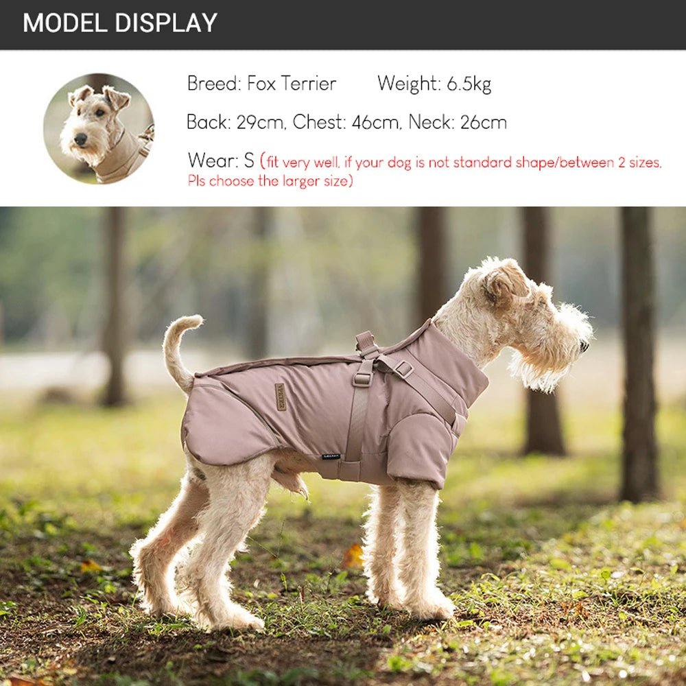 Manteau d'Hiver Chaud avec Harnais Intégré pour Chien