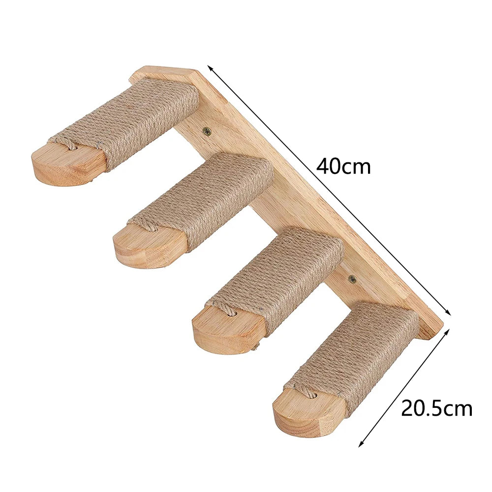 Griffoir Mural en Bois pour Chat - Arbre à Chat Multi-Fonctions
