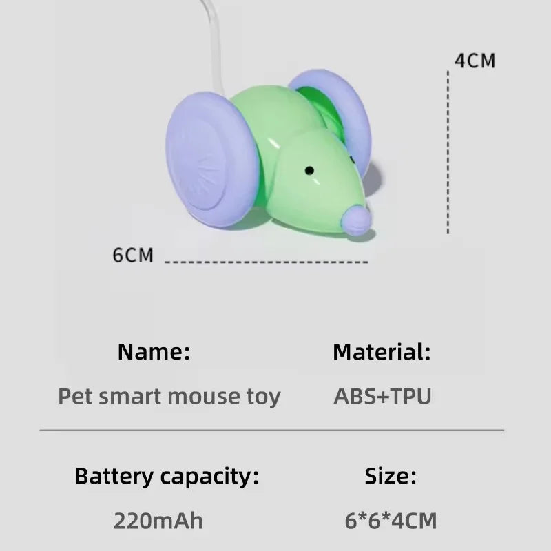 Souris Intelligente à Grandes Roues pour Chat - Anti-Blocage