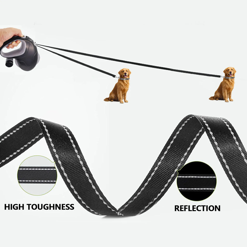 Laisse Rétractable 10m avec Distributeur de Sacs pour Chien