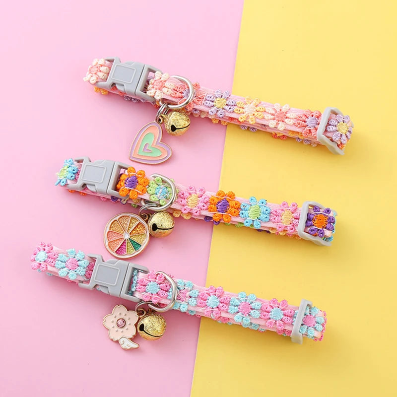 Collier avec Grelot Motif Empreintes pour Chien et Chat - Réglable