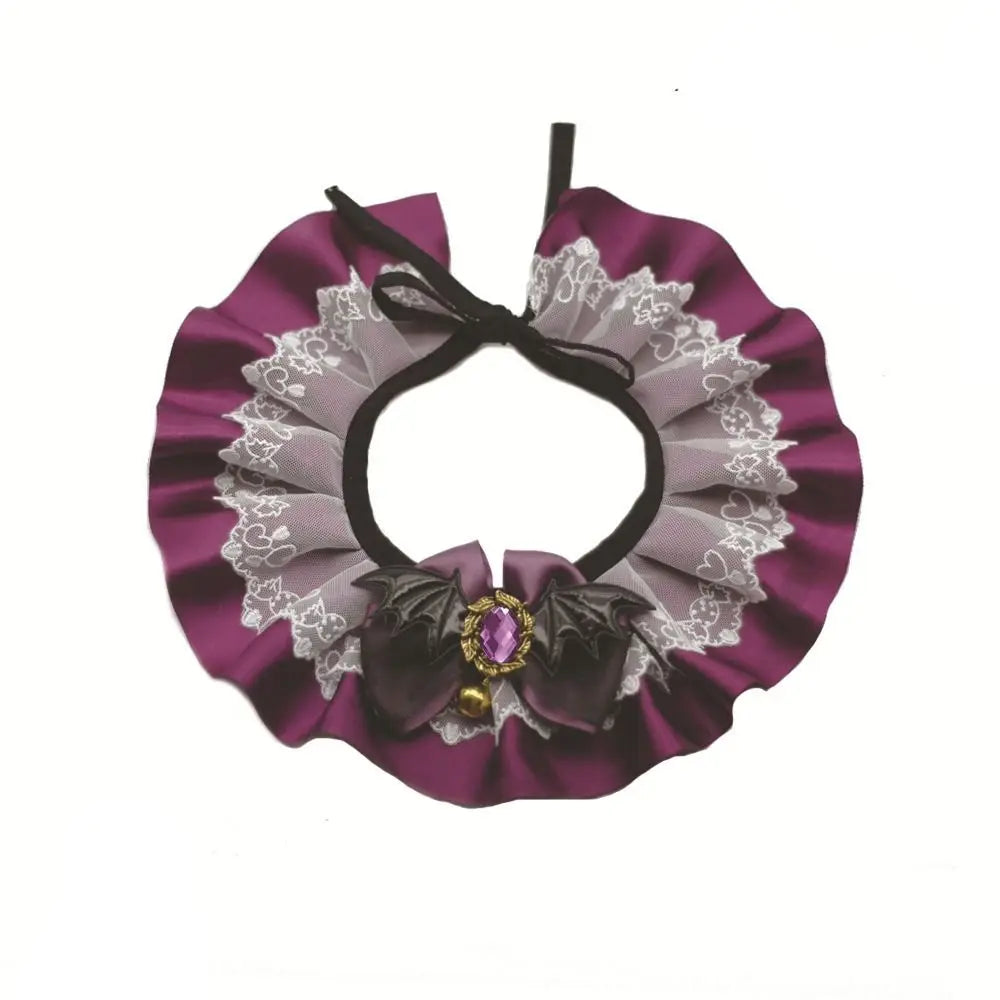Collier Dentelle Halloween avec Bavoir Photo pour Chat et Chien