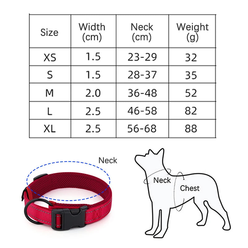 Collier Réfléchissant Ajustable pour Chien