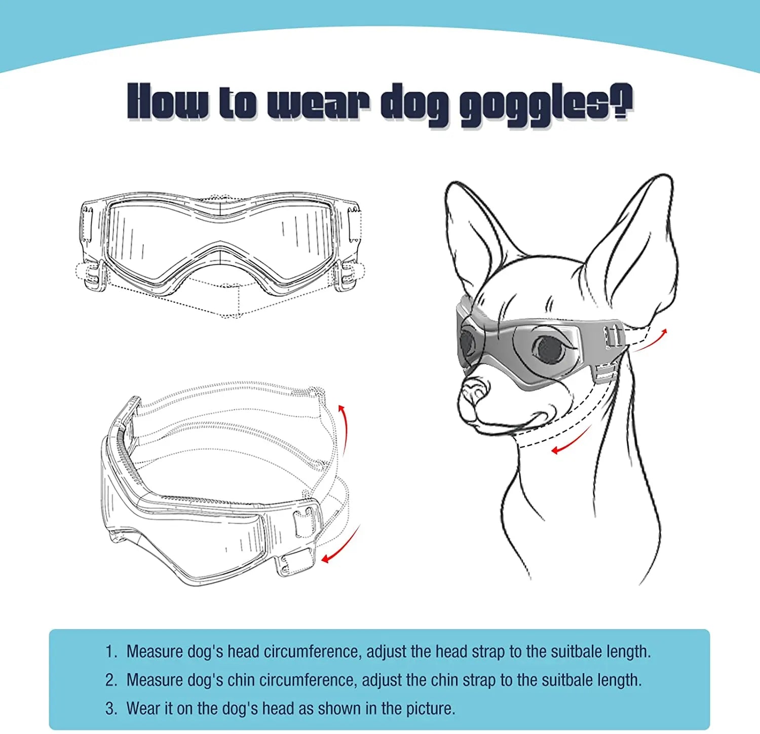 Lunettes de Protection UV pour Chien et Chat - Anti-UV Réglables