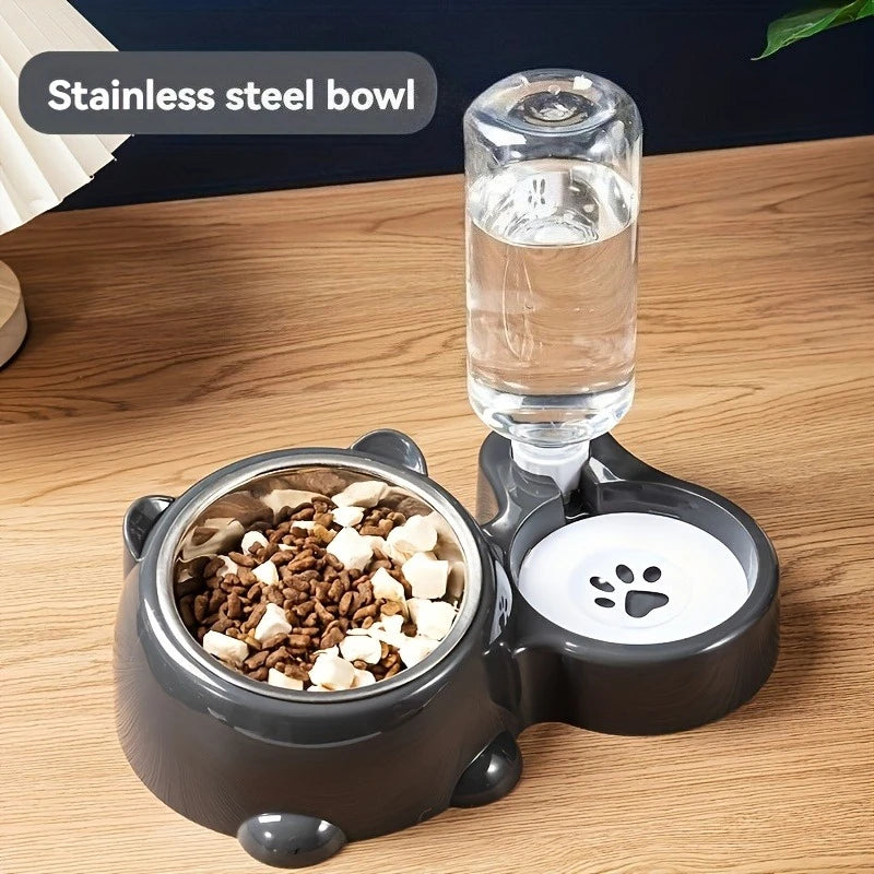 Distributeur Automatique de Nourriture et d'Eau pour Chat et Chien - Sans Pile