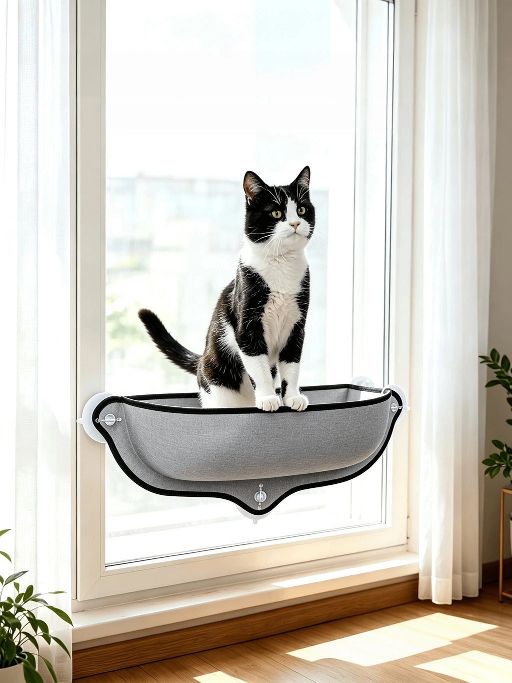 Perchoir Hamac de Fenêtre pour Chat - Ventouses Renforcées