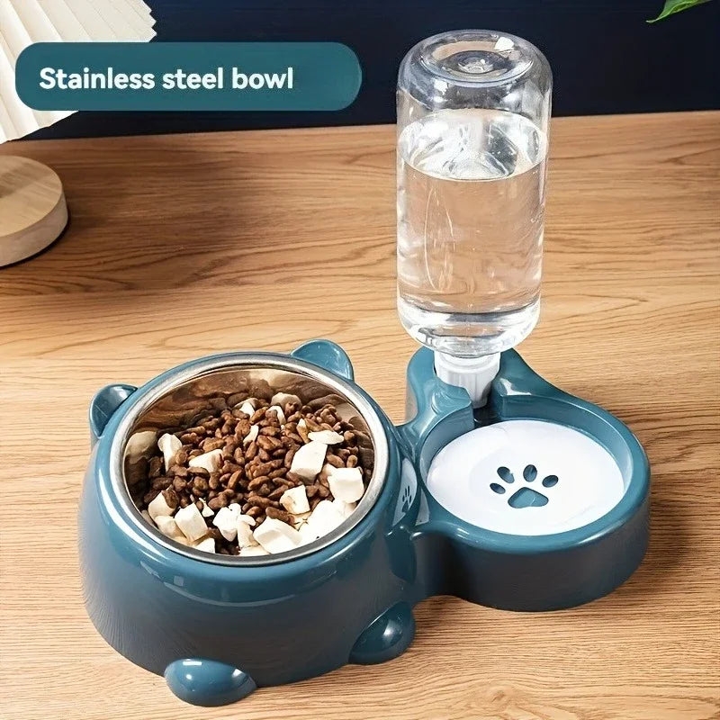 Distributeur Automatique de Nourriture et d'Eau pour Chat et Chien - Sans Pile