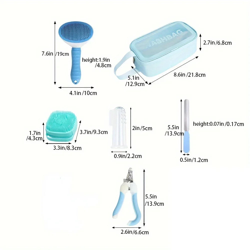 Kit de Toilettage Complet 9 Pièces pour Animaux