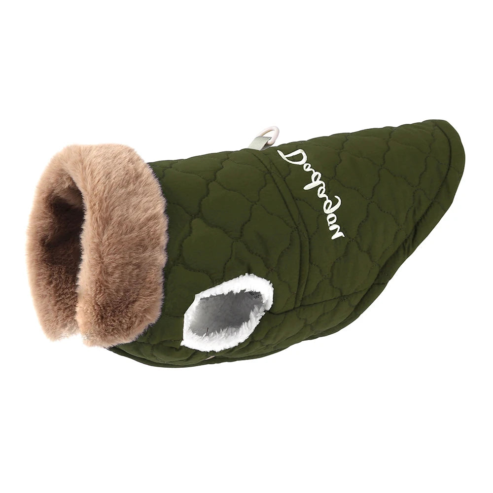 Manteau d'Hiver Chaud à Col Fourrure pour Chien