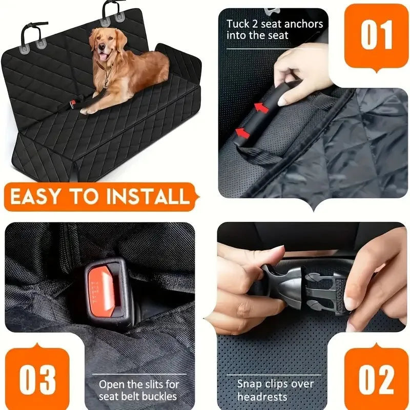 Housse de Siège Auto Imperméable pour Chien - Banquette Arrière